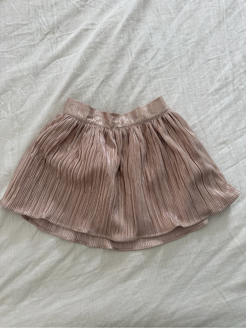 Janie and Jack Girls Metallic Rose Pleated Skater Skirt